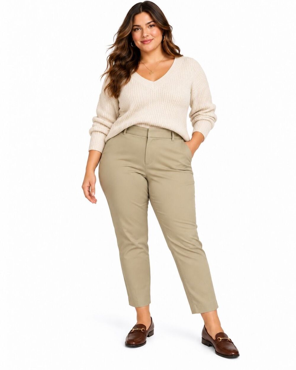 Old Navy High Rise Pixie Khaki Chino Ankle Pants Women’s Size 16 Cotton Blend
